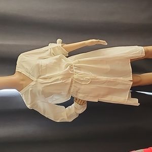 NWT BCBG MAXAZRIA DAYA White Casual Shirt Dress Large